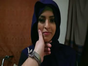 Attractive arabic girl in beautiful blue veil